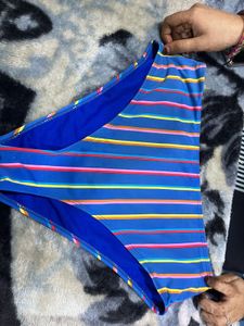 Striped Bikini Bottom - Blue
