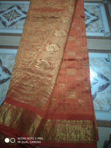 Old Vintage Silk Saree Golden Zari Work