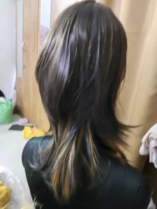 Layered Brown Wig with Bangs