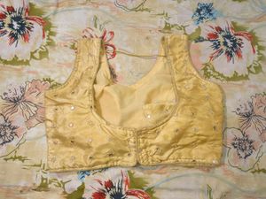 Festive Stunning Gold Mirror Work Blouse
