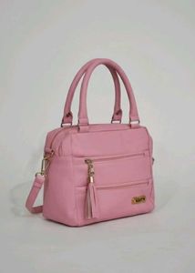 Pink Shoulder Bag with Tassel