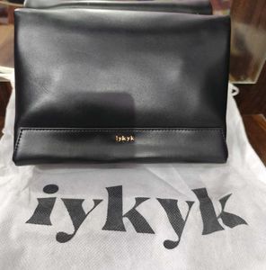 Black Clutch with Gold Chain