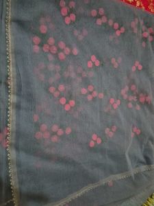 Grey Embroidered saree