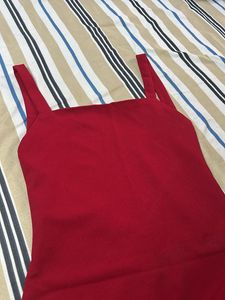 Chic Red Square Neck Mini Dress