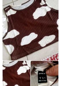 Cow Print Ribbed Tank Top