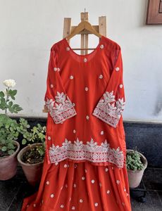 Brand new Orange Kurta Set with Dupatt