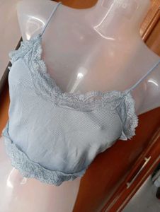 Cute Lace Trim Crop Top