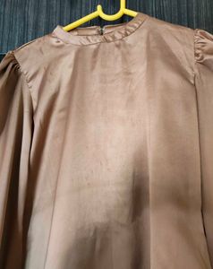 Satin Puff Sleeve Top