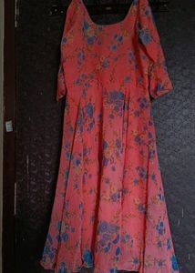 Peach Color Anarkali Kurta