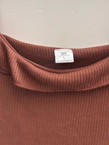 Pretty Ribbed Top -  Brown 🤎✨