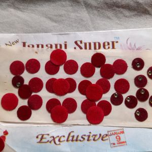 Red &amp; Brown Color Bindi Tip Tilak Nande Tiku Hindu