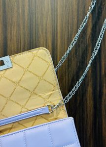 Lilac Quilted Crossbody Bag