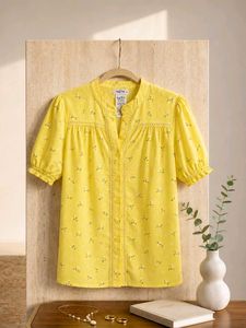 Charming Yellow Floral Blouse
