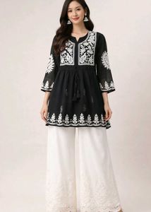 Black Embroidered Kurta