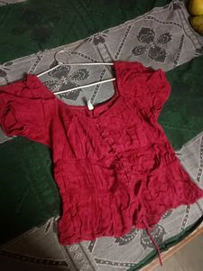 Chic Red Velvet Crop Top