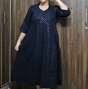 Elegant Black Chikankari Kurta