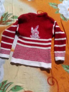 Cute Red & White Striped Sweater