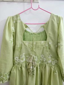 Pista Green New Gown Style Kurti