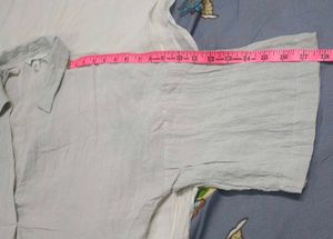 H&amp;M Light Blue/Silver Tie-Front Shirt