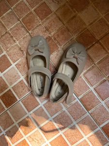 Cute Beige Bow Ballerina Flats