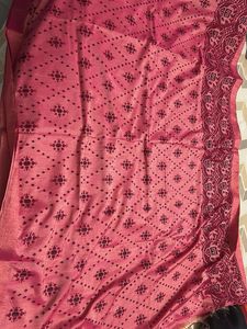 Beautiful Pink Printed Saree