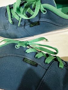 Benetton Men's Blue Canvas Sneakers