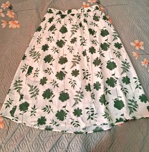 Chic Floral Print Midi Skirt tailored