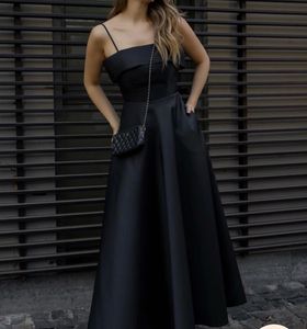 Newme Elegant Black Satin Maxi Dress - S size