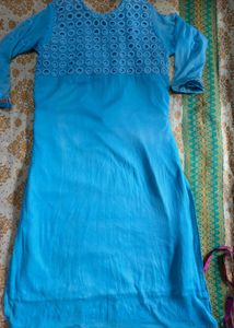 last price/Blue Embroidered Kurta