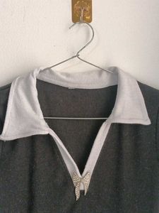 Cute Collared Crop Top