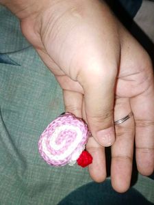 3Cute Crocheted Roll Keychain Set