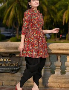 Stylish Printed Kurta with Dhoti Pants