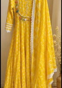 Vibrant Yellow Embroidered Kurta Set with Dupatta