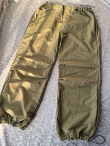 Olive parachute pants