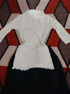 ruffled shape top and skirt