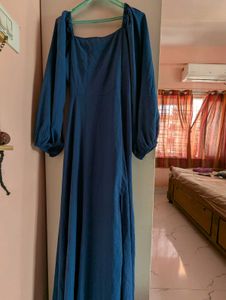 BERRYLUSH WOMEN SOLID BLUE MAXI DRESS 👗