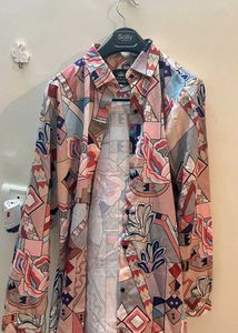 Abstract Print Button-Down Shirt