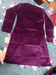 Men's Purple cotton silk Kurta