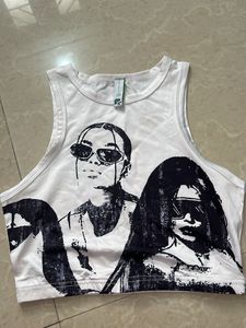 Y2K Graphic Print Crop Top &amp; Skirt Set