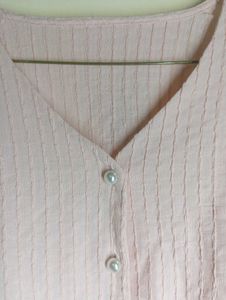 Savana Chic Pink Textured V-Neck Top