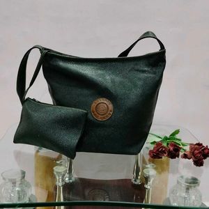 Stylish black Hobo Bag with Pouch