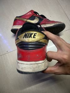 Original Nike Dunk Low Red Black Gold