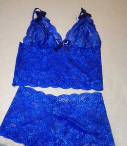 Blue Lace Lingerie Set
