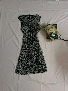 Chic Leopard Print Ruched Dress