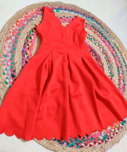 SHEIN Double V Neck Red Dress