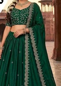 Beautiful Emerald Green Lehenga Choli