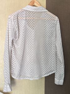 Sheer Chevron Long Sleeve Top