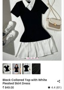 (new) Littlebox Chic Black &amp; White Collared Dress