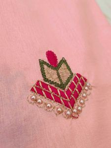 Elegant Embroidered Saree Dola Silk