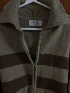 Striped Zip-Up Sweater
